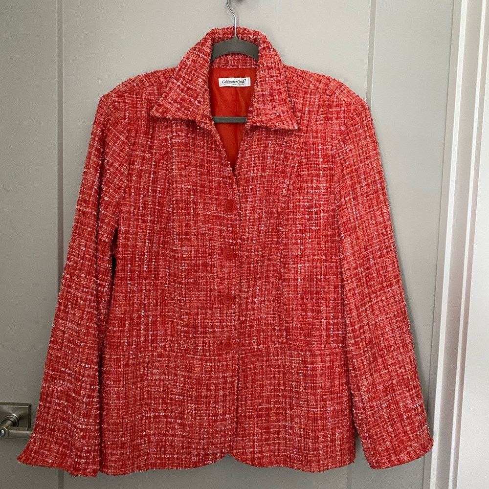 Coldwater Creek jacket textured orange red 1X